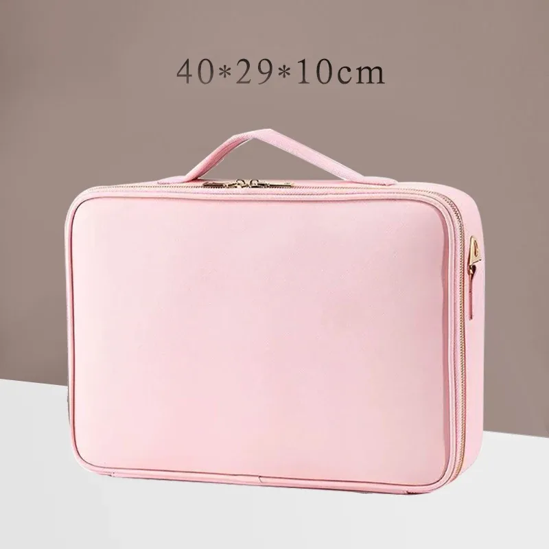 sac à cosmétiques en cuir pu imperméable, sac de rangement professionnel de grande capacité, sac à main de maquillage, trousse de toilette de voyage pour femmes
