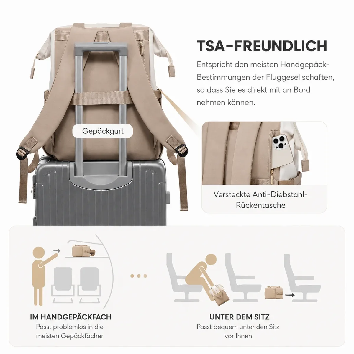 sac à dos pour ordinateur portable pour femmes et hommes, sac à dos d'affaires hydrofuge de 15.6 pouces avec de nombreux compartiments, sac antivol, sac de voyage
