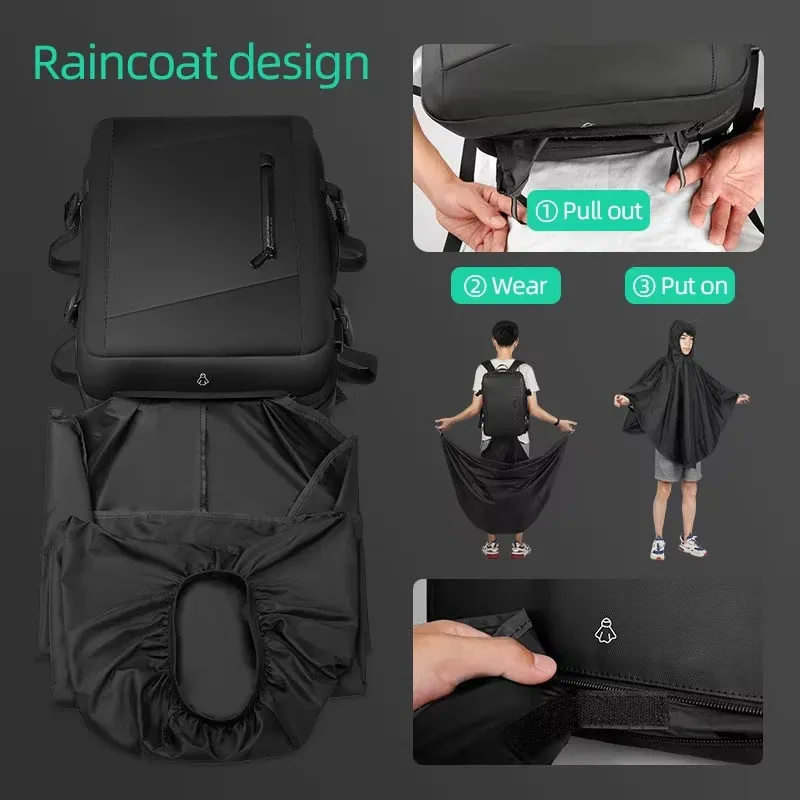 mark ryden 17 pouces sac à dos pour ordinateur portable imperméable homme sac usb recharge multicouche espace voyage homme sac anti-vol mochila