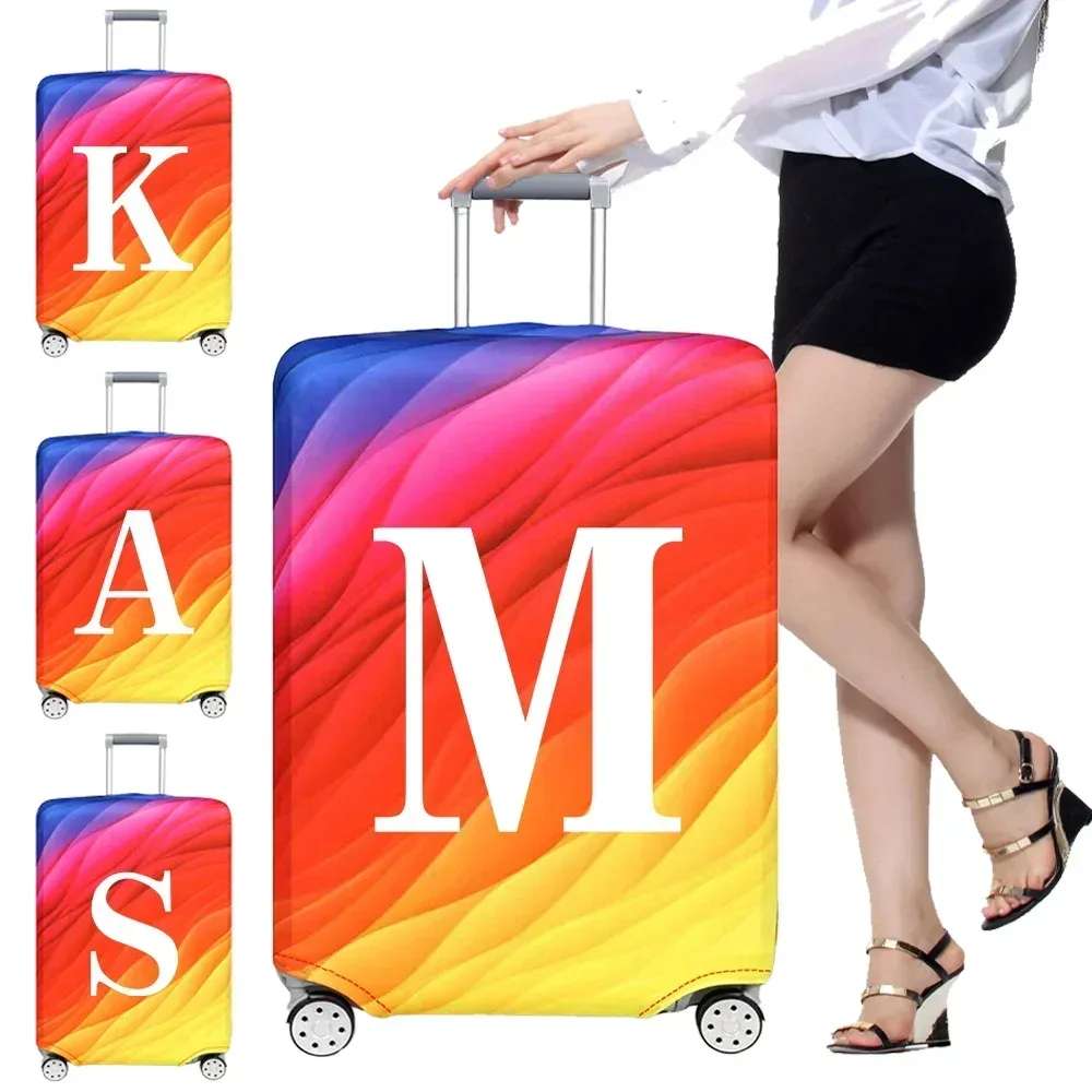 housse de protection pour compartiment à bagages, série de lettres blanches, tissu résistant, housse anti-poussière pour valises de voyage de 18 à 32 pouces