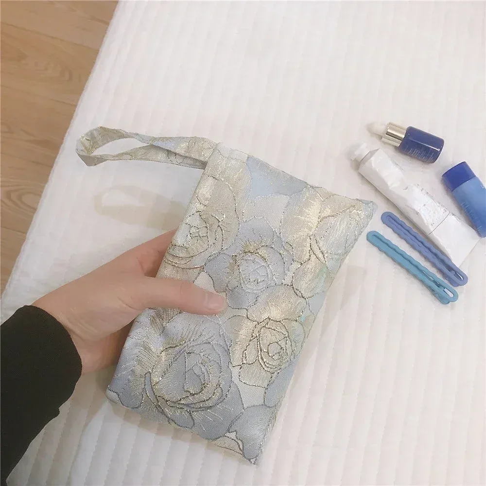 petit sac à cosmétiques coréen pour femmes, trousse de maquillage, trousse de maquillage de voyage, sac de rangement, pochette portable, sacs à main mignons, doux