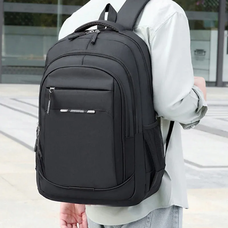 sac à dos pour ordinateur portable confortable et rembourré pour hommes, en tissu oxford, avec sangle pour bagages, idéal pour l'école, le travail et les voyages en plein air.