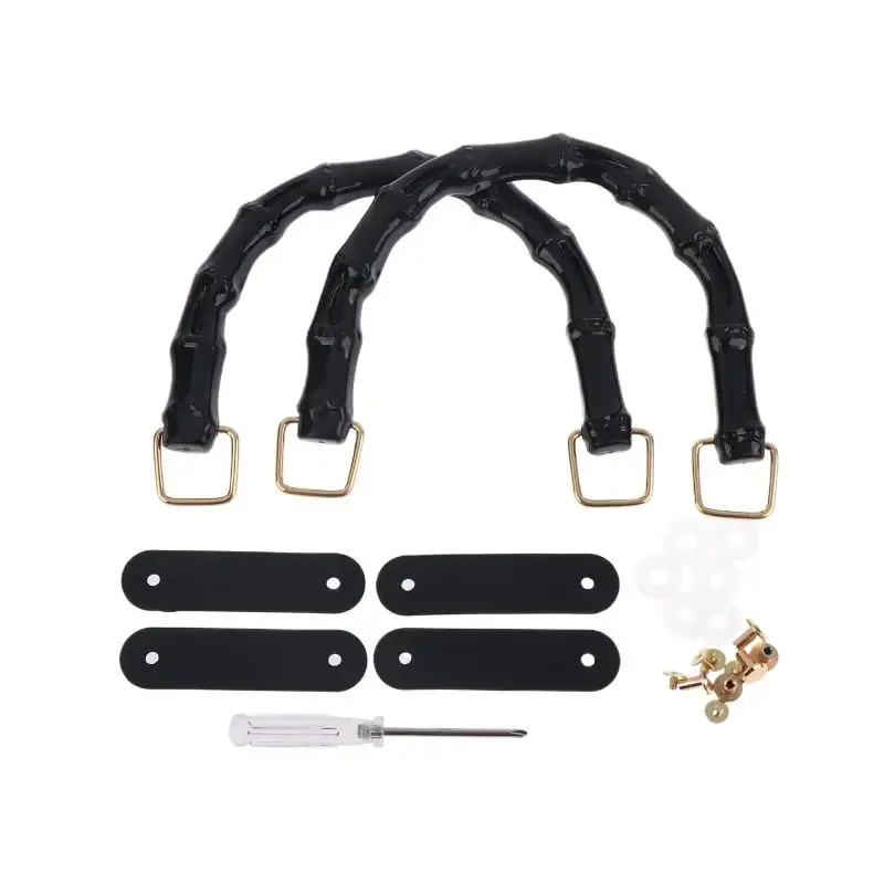 poignée de sac à main en bambou détachable faite à la main avec boucle, sangle de sac à bandoulière en plastique pour boîte cadeau diy