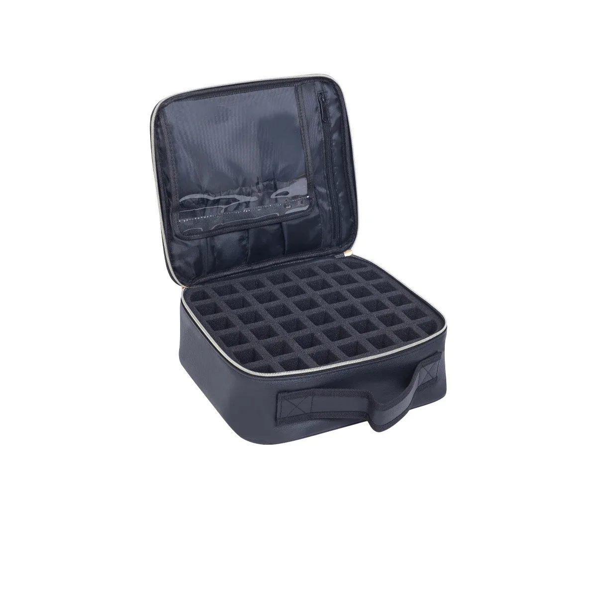 uozl organisateur de vernis à ongles de 42 bouteilles, sac de rangement de vernis à ongles portatif en cuir pu, adapté aux amateurs de nail art et aux manucure