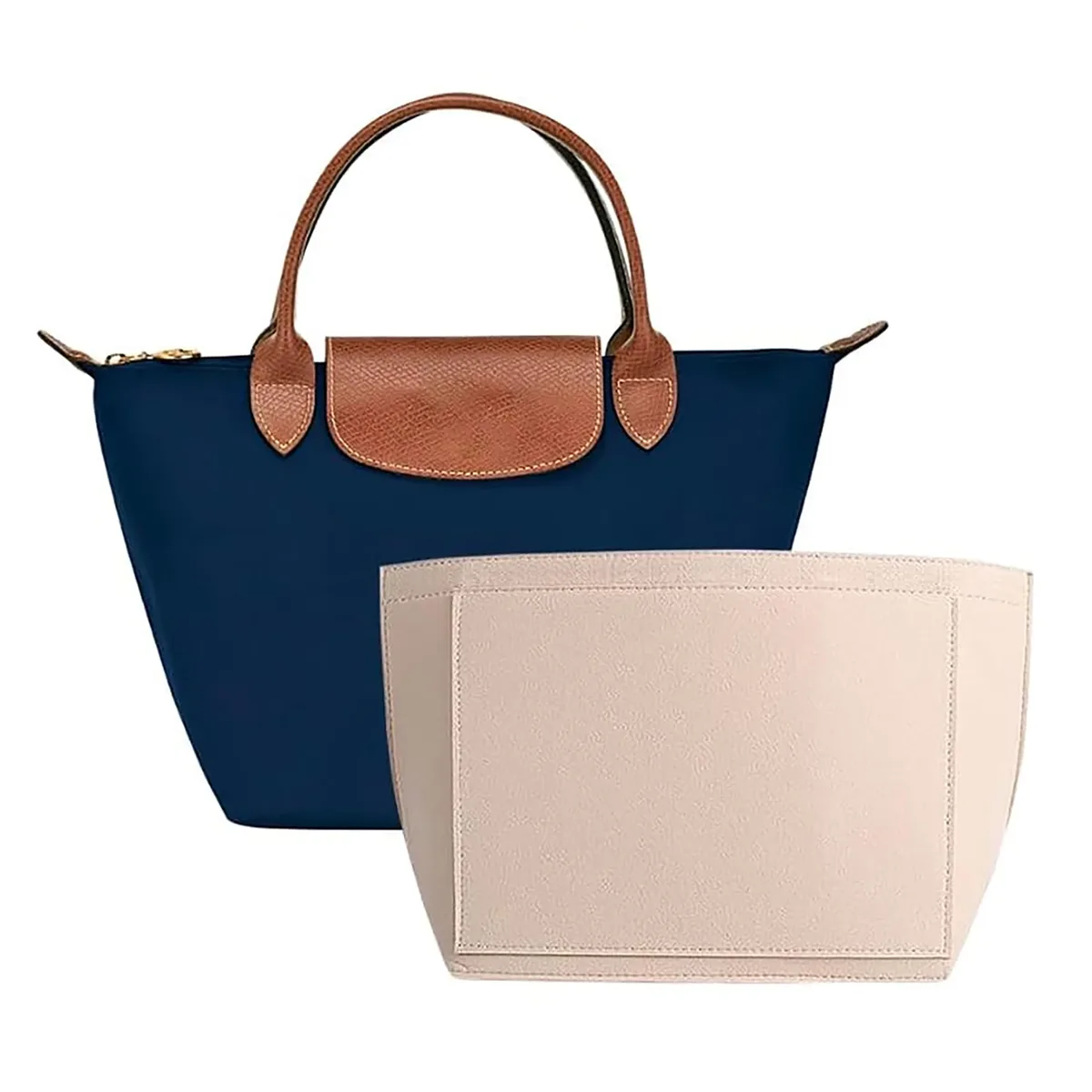 insert d'organisateur en feutre pour sac à main, sac fourre-tout dans le sac à l'intérieur du séparateur de façonneur