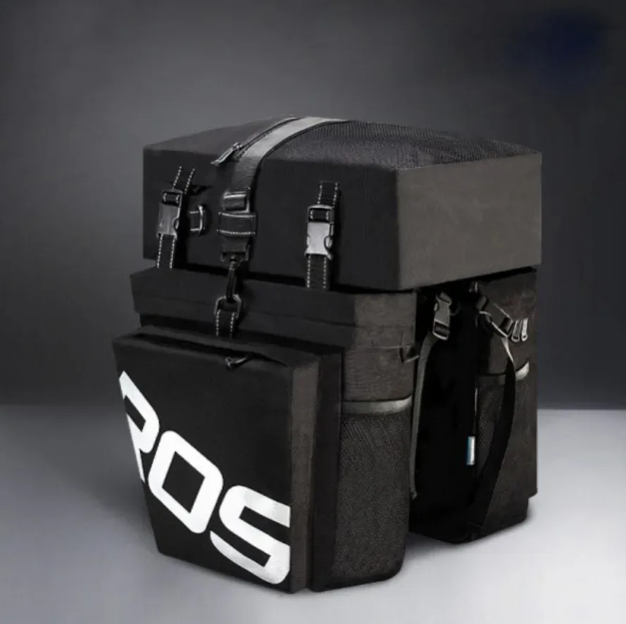 sac vélo nylon beige compartiments latéraux poche zip fermure kam hook grande capacité transport voyage cyclisme