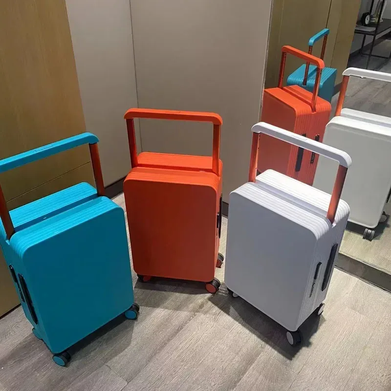 valise pc antirayures antipoussiere toupie roues poignées orange blanc bleu grandecapacite voyage fonctionnelle compartimentsinternes zippés
