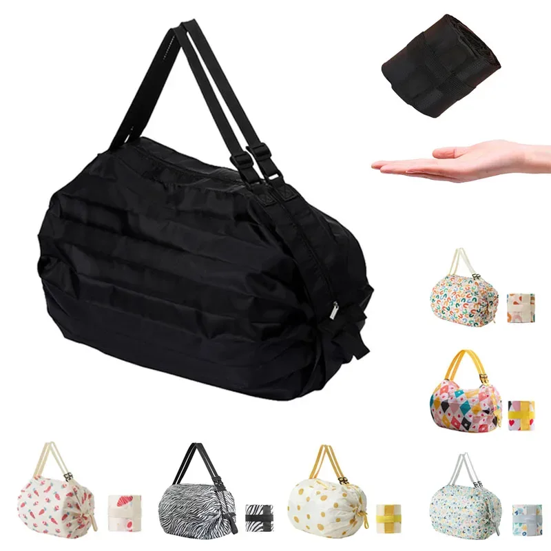 sacs de courses pliables, sac de rangement pliable avec poignée, sacs à main de voyage portables, sacs à main camouflage, sac en nylon de grande capacité, 1 pièce