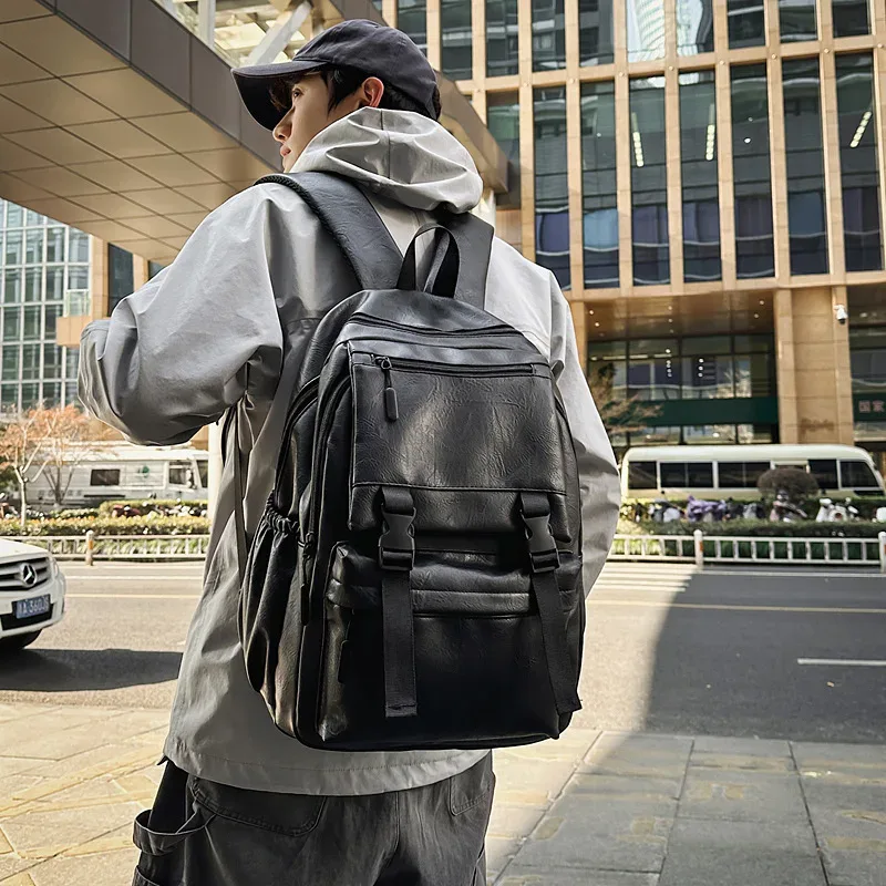 sac à dos de mode 2026 pour hommes, sac à dos de luxe en cuir pour hommes, grande capacité, imperméable, pour voyage, décontracté, sacoche d'ordinateur portable professionnelle