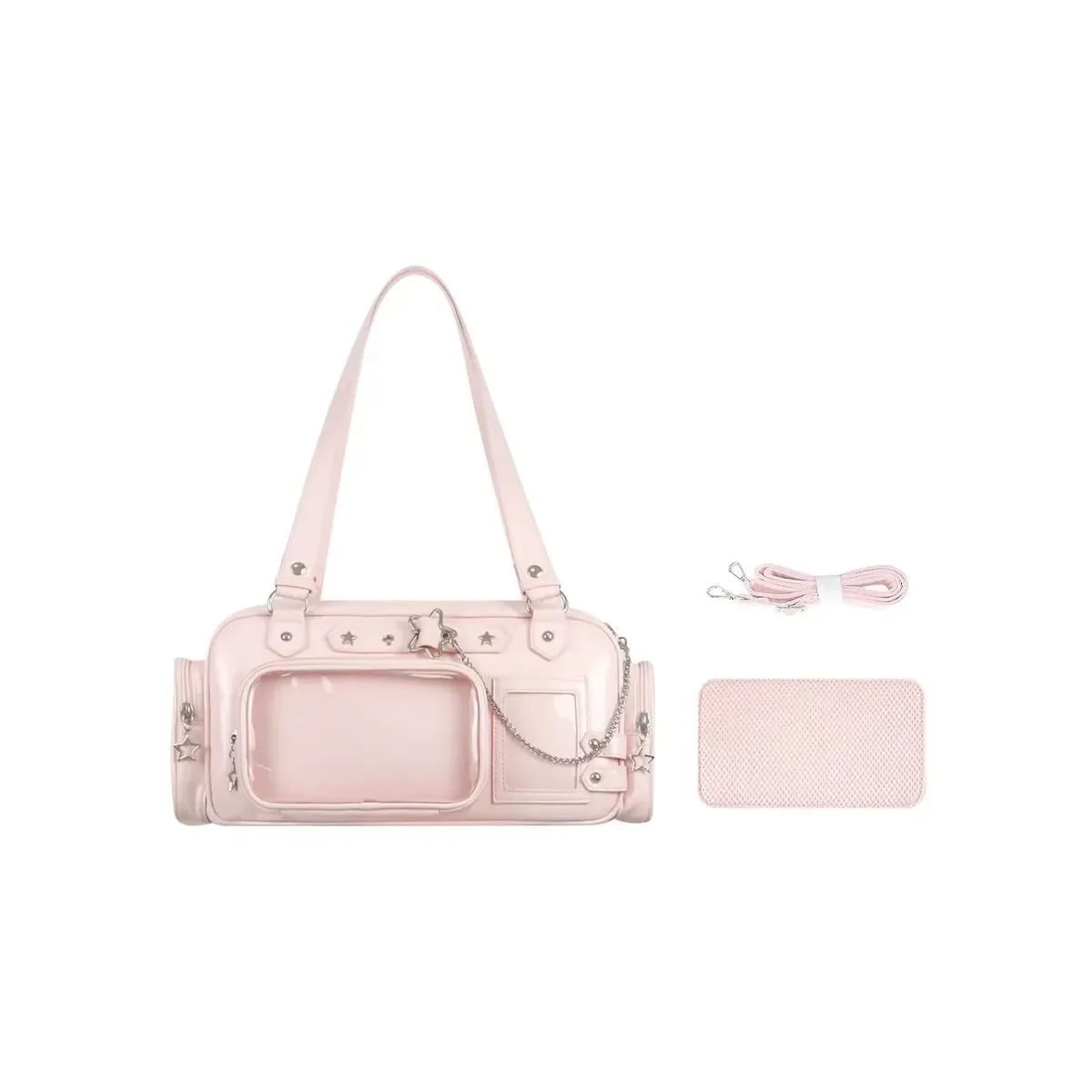 nouveau y2k étoile chaîne ita sac mignon fille bande dessinée exposition sac à bandoulière transparent grande capacité sac à bandoulière bricolage affichage sacs à main