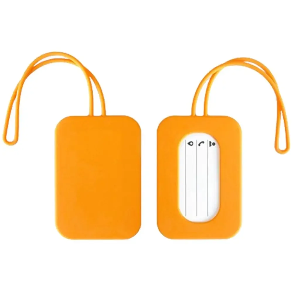 étiquette de bagage universelle en silicone, anti-perte, avec lanière, étiquette de carte d'embarquement, nom souple, adresse de téléphone, voyage