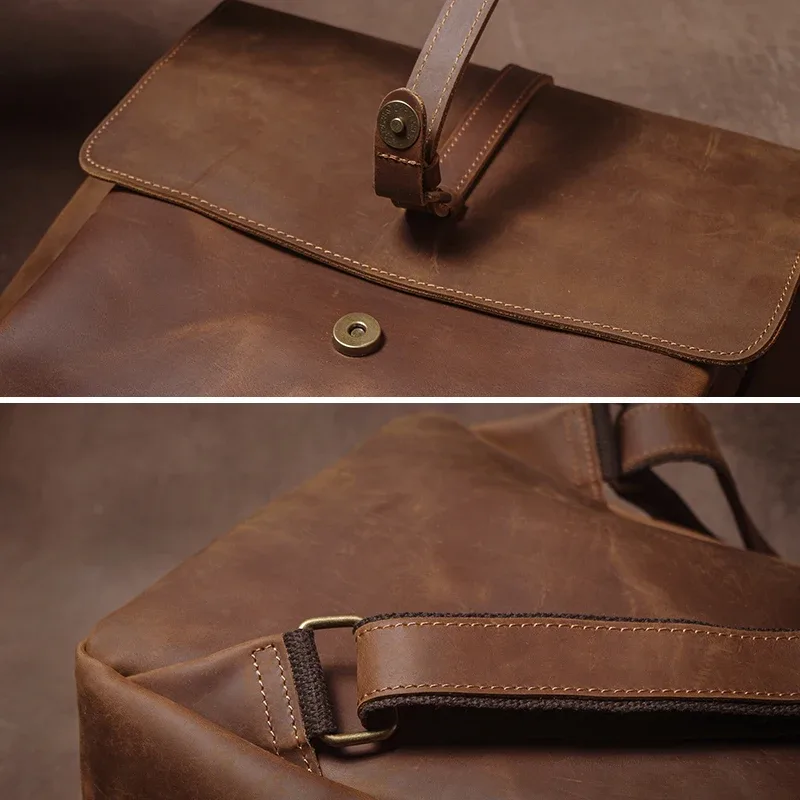 guro – sac à dos rétro en cuir véritable pour hommes et femmes, sac de voyage à rabat simple, en cuir de vache naturel, cartable de luxe, sacs à dos de banlieue quotidiens