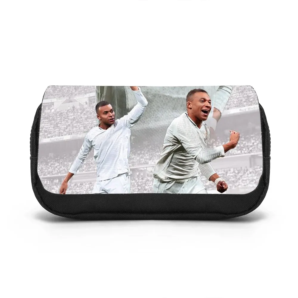 trousse de papeterie grande capacité double compartiment m-mbappe, motif étoile de football, pour étudiants