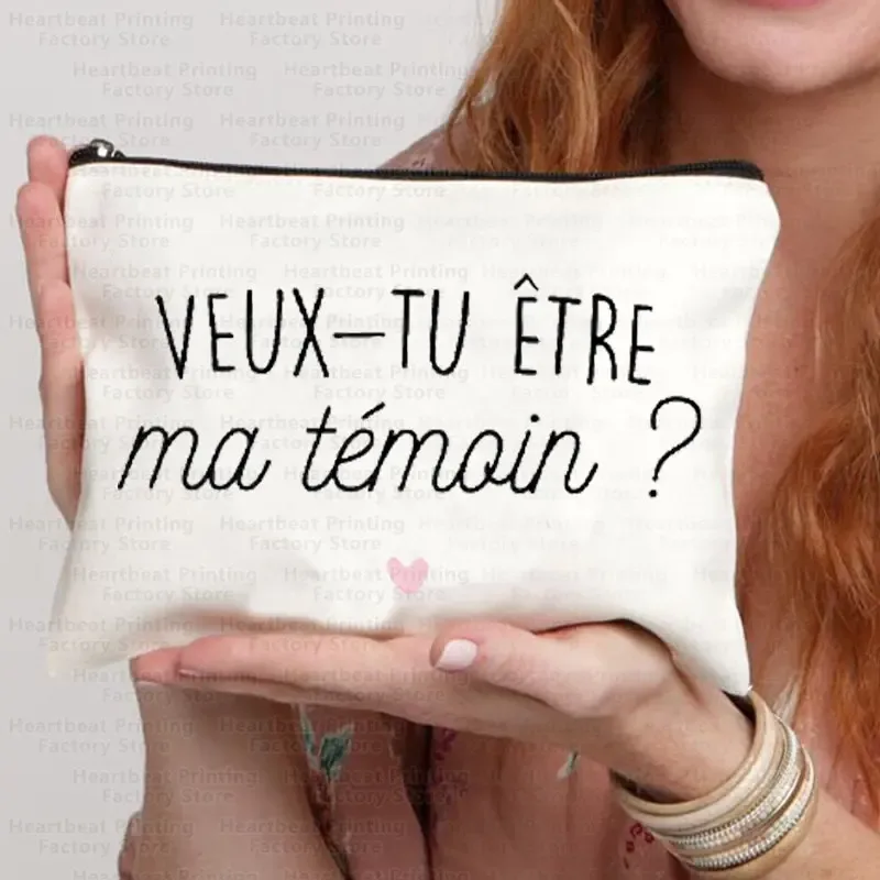 témoin sac de témoin nom doré sac cadeau de mariage kit d'enterrement de vie de jeune fille sac sacs de maquillage sacs de toilette de demoiselle d'honneur merci sac cosmétique