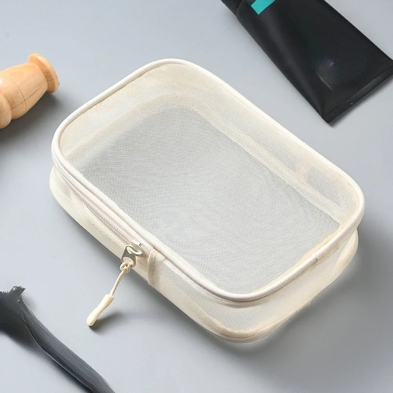 sac de rangement de maquillage, trousse de toilette de voyage, soins de la peau, rasoir, brosse à dents, pour femmes et hommes, sac de lavage cosmétique en maille, nouvelle collection 2025