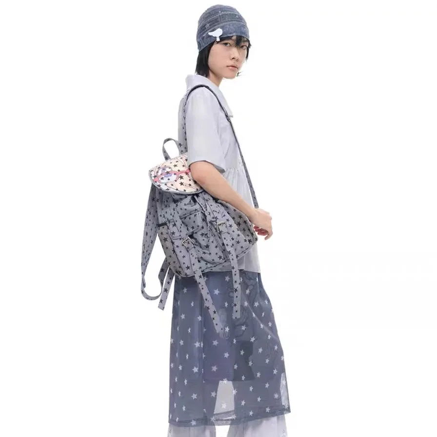 harajuku corée y2k sac à dos école mignon anime illustration fille imprimer sacs à dos étoiles pleine impression sac à dos