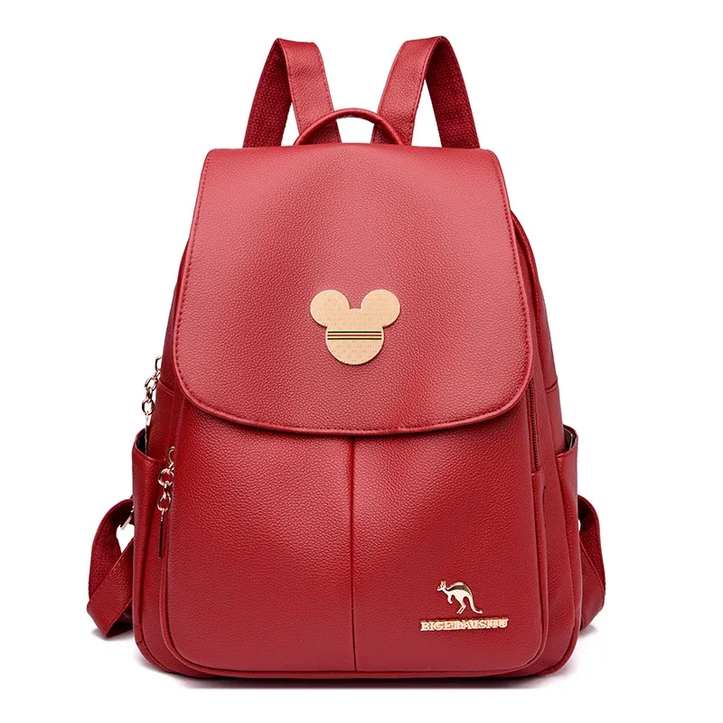 sac à dos antivol en cuir souple de grande capacité pour femme, sac à dos étudiant, designer, haute qualité, simple, mode, lancé