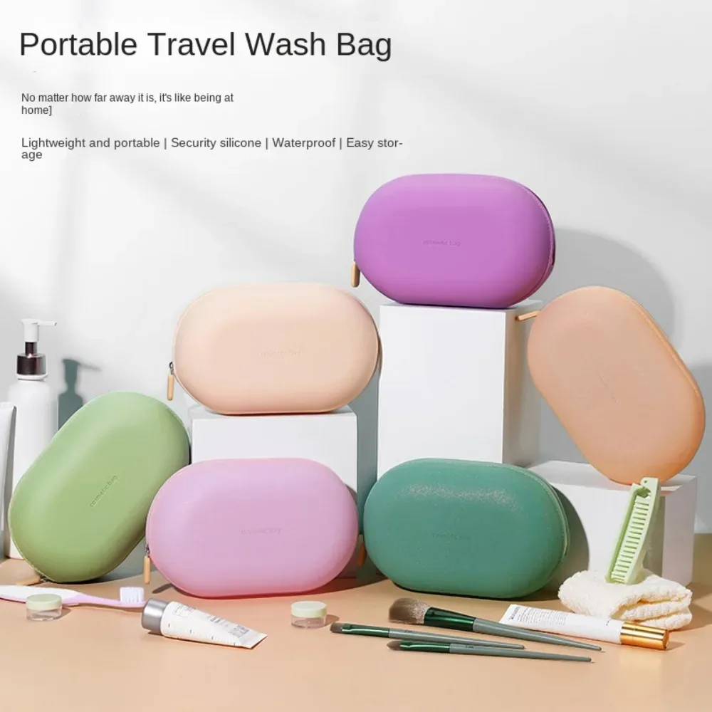 sac de rangement pour cosmétiques en silicone de haute qualité, grande capacité, étanche, organiseur de maquillage, sac à main pour femmes