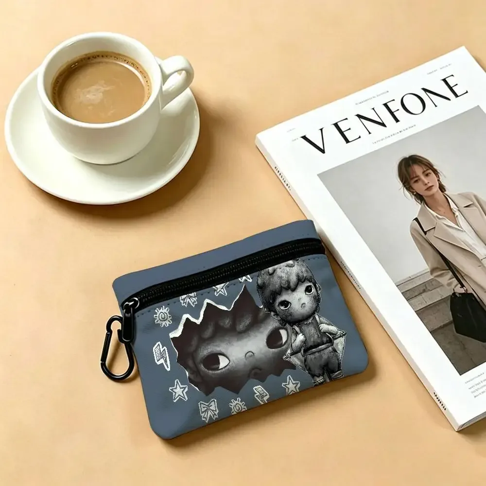 porte-monnaie oxford h-hirono mysterious-artistic avec mousqueton détachable, sac de rangement compact pour accessoires de shopping et activités de plein air