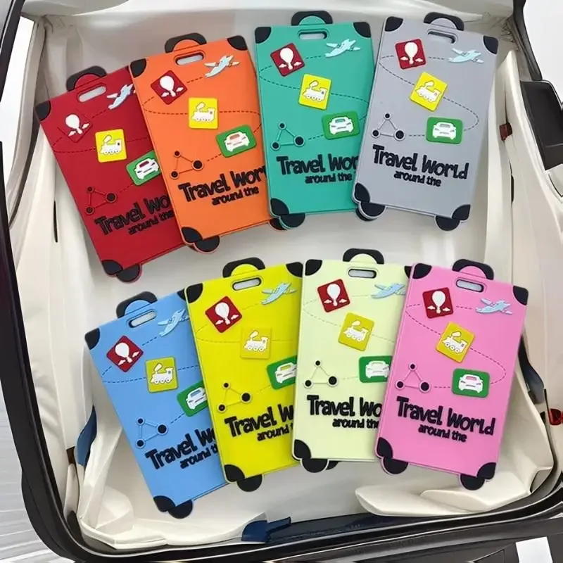 vente flash : étiquette à bagages en caoutchouc souple, anti-perte, inscription, identification logistique, carte d'embarquement, étiquette de valise, étiquette à bagages en silicone