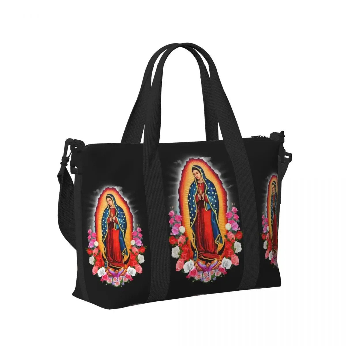 sac fourre-tout personnalisé vierge marie d'élissa upe pour femme, grande capacité, saint catholique du mexique, sacs de voyage pour salle de sport de plage