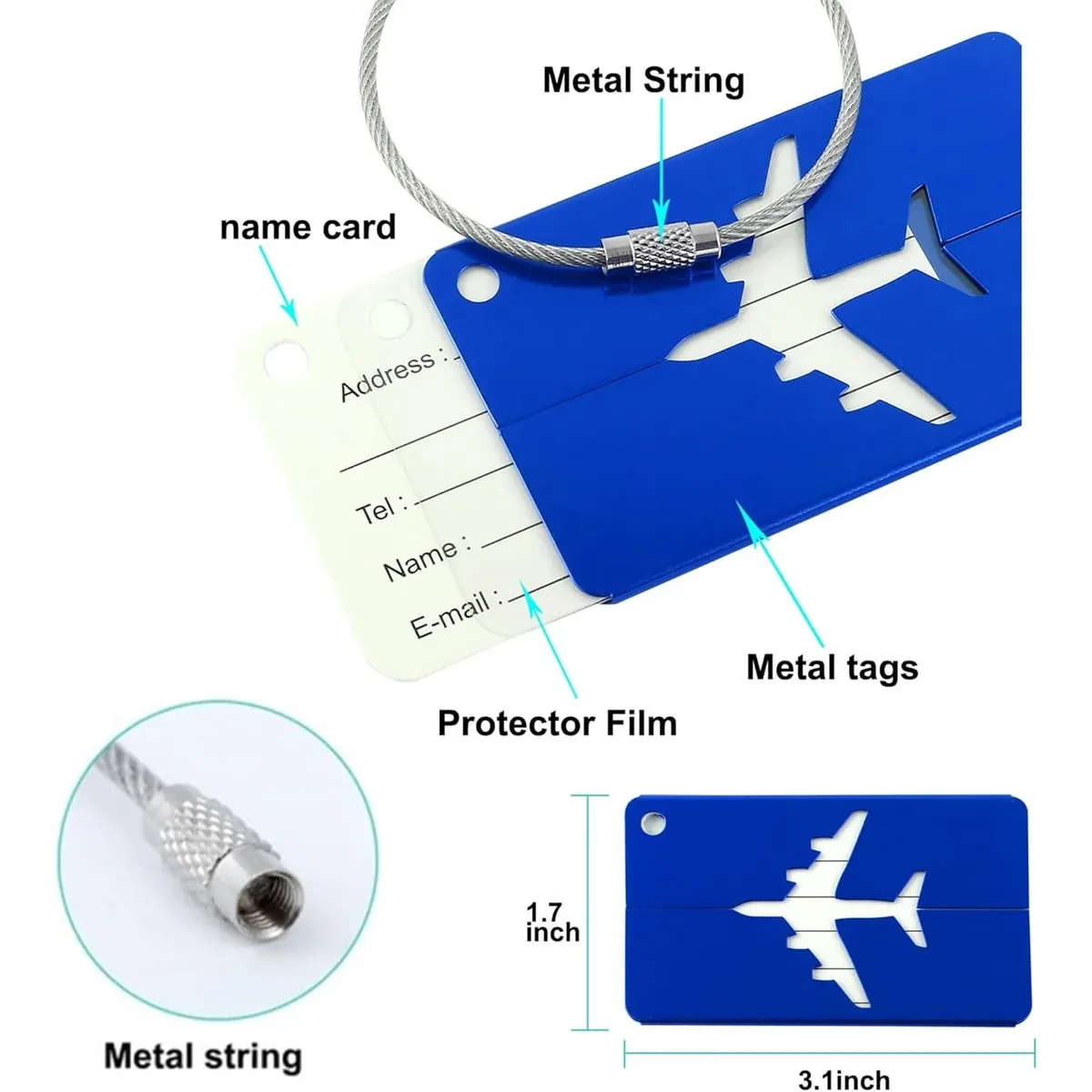 ensemble de 8 sangles de bagages multicolores + ensemble d'étiquettes de bagages avec motif avion : sangle haute résistance pour renforcer la valise et l'empêcher de s'ouvrir + étiquettes d'identification pour identifier avec précision les bagages, adaptées pour le contrôle à l'aéroport, les voyages, la rentrée scolaire des étudiants, les voyages d'affaires, etc. indispensable pour les passionnés de voyage, les navetteurs et les étudiants internationaux pour organiser leurs bagages (sangles faciles à fixer + étiquettes de bagages imperméables et résistantes à l'usure)