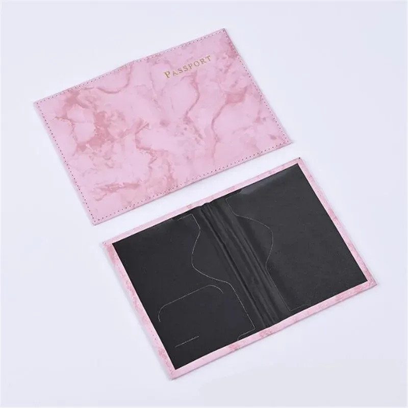 couverture de passeport en cuir pu pour hommes et femmes, style marbre, porte-carte d'identité de voyage, porte-passeport pour carte de crédit, portefeuille en poudre, sacs à main, mode
