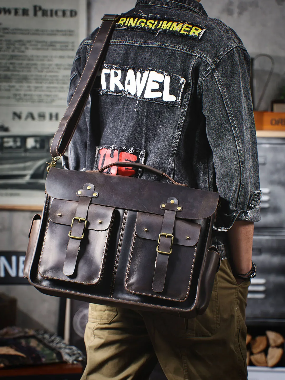 pndme vintage affaires crazy horse peau de vache hommes grande capacité porte-documents concepteur à la main de luxe en cuir véritable sac à main pour ordinateur portable