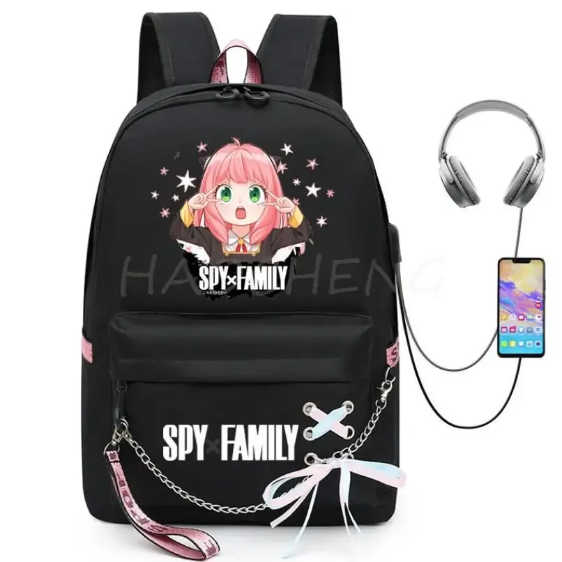 spy x family anya forger anime sac à dos pour femmes kawaii design étudiant école sac à bandoulière toile jeunesse voyage en plein air sac à dos