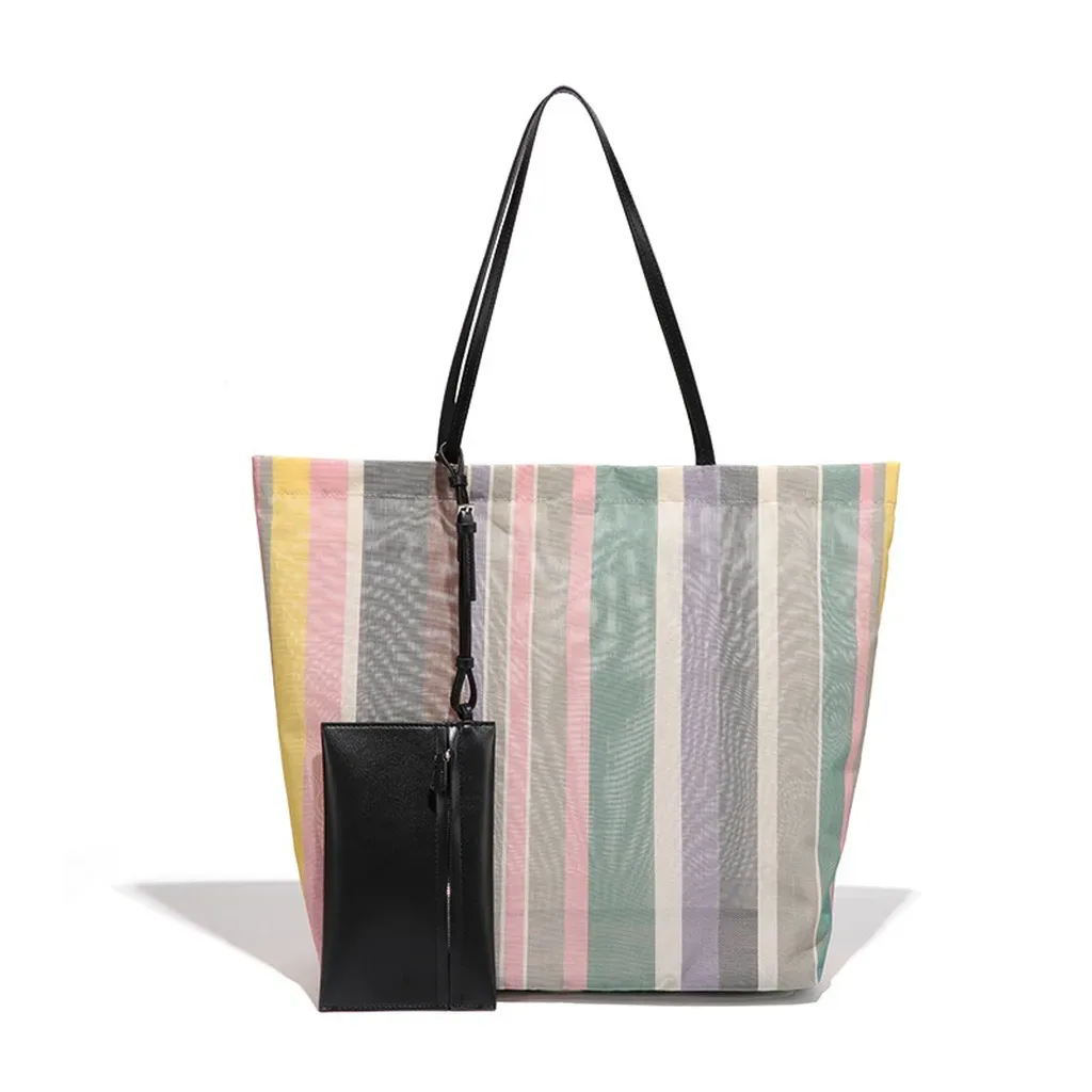 sac à main à ouverture supérieure, sac fourre-tout rayé, sac à bandoulière grande capacité, sac à main urbain pour les trajets quotidiens et les sorties décontractées
