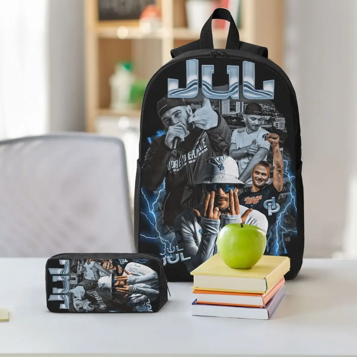 jul bootleg sac à dos étudiant garçons filles bookbag sac d'école ordinateur sacs à bandoulière 3ps sac à déjeuner isolé trousse à crayons