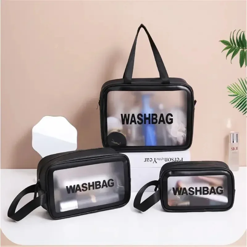 sacs à cosmétiques noirs, sacs à main de rangement de maquillage étanches, sac de rangement de produits de toilette de voyage portables, fourre-tout de bord de mer, sac à cosmétiques pour femmes