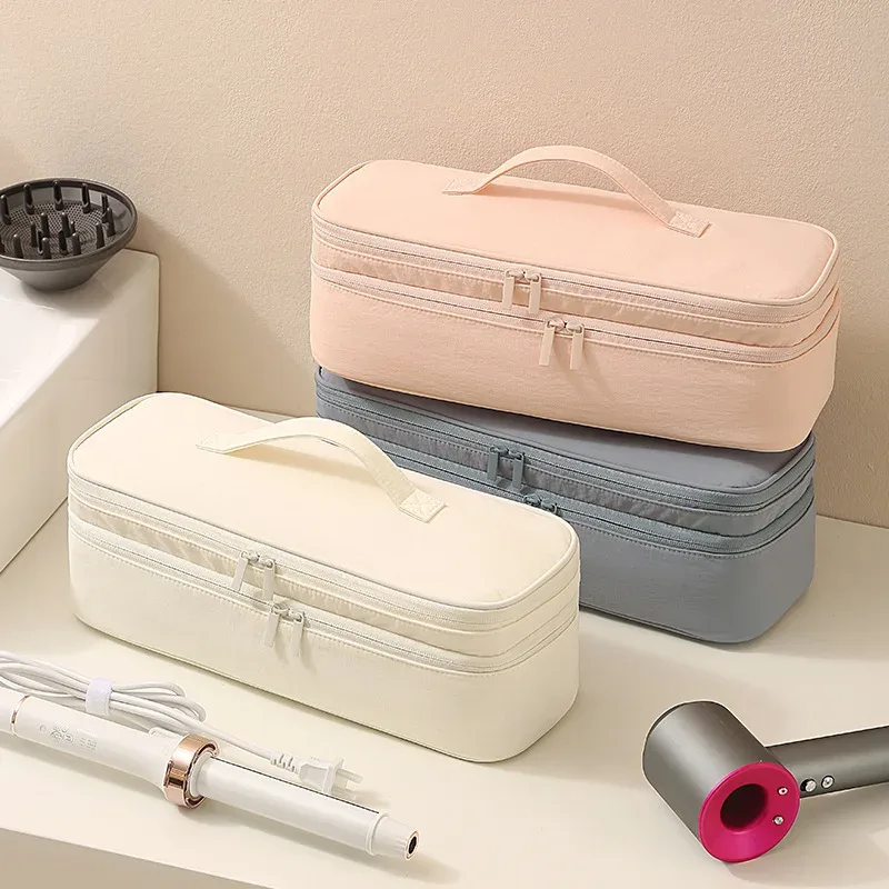 sac de rangement pour sèche-cheveux de grande capacité, étui de voyage anti-poussière, pochette de rangement multi-poches pour sèche-cheveux dyson