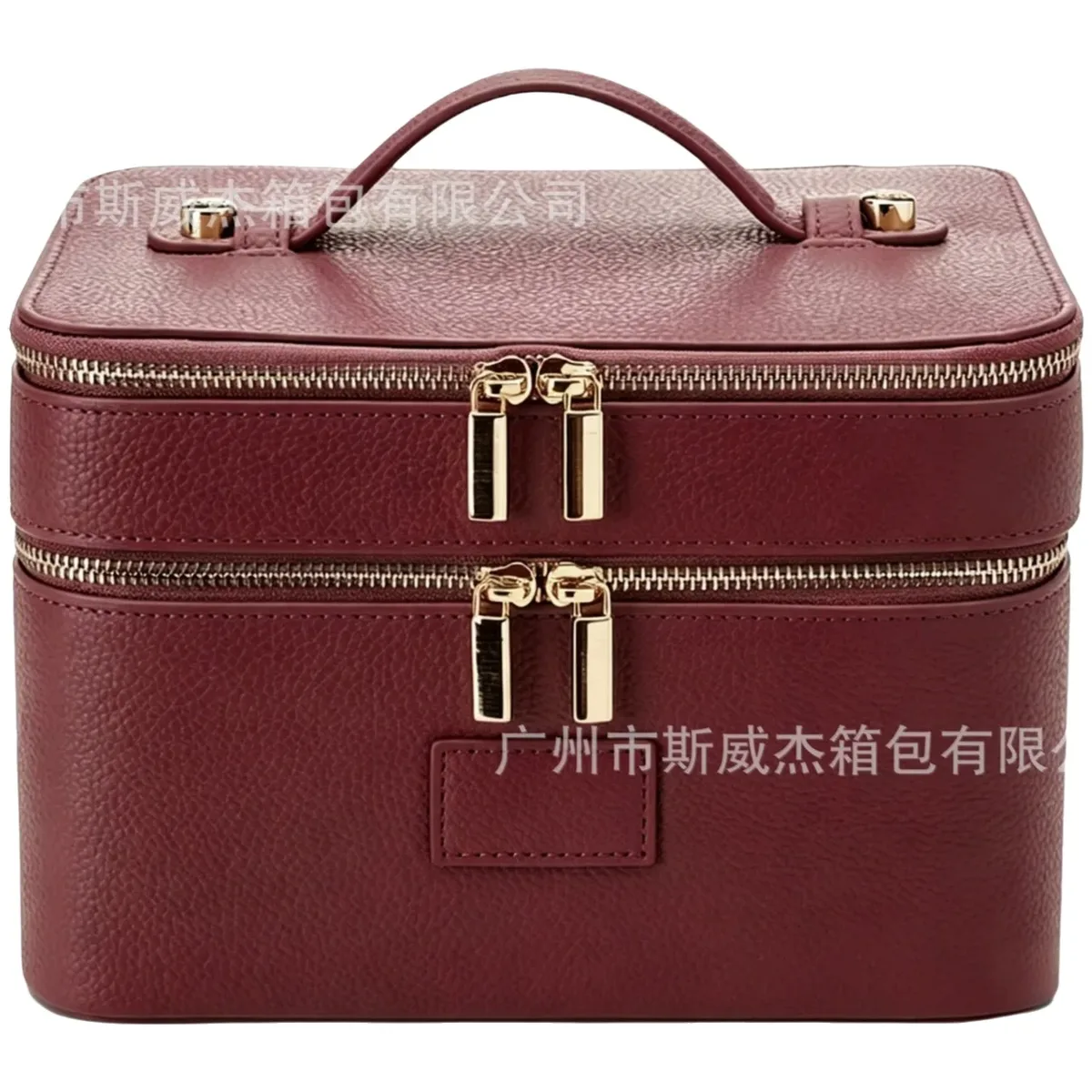 nouvelle trousse de maquillage double couche en cuir pu imperméable grande capacité haut de gamme, sac de voyage et de rangement pour cosmétiques