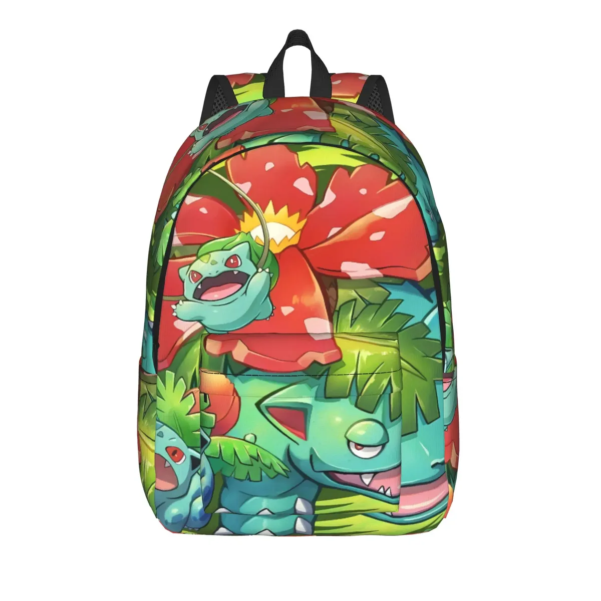 sac à dos de voyage bulbasaur forest cartoon, sacs à dos de voyage pour hommes, sacs d'école secondaire à motifs colorés, sac à dos cool
