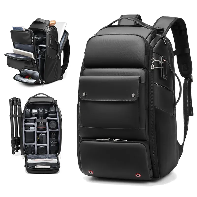 sac à dos professionnel pour appareil photo reflex numérique pour hommes, avec support pour trépied, détachable en sac à dos antivol de 40 l pour ordinateur portable de 17 pouces