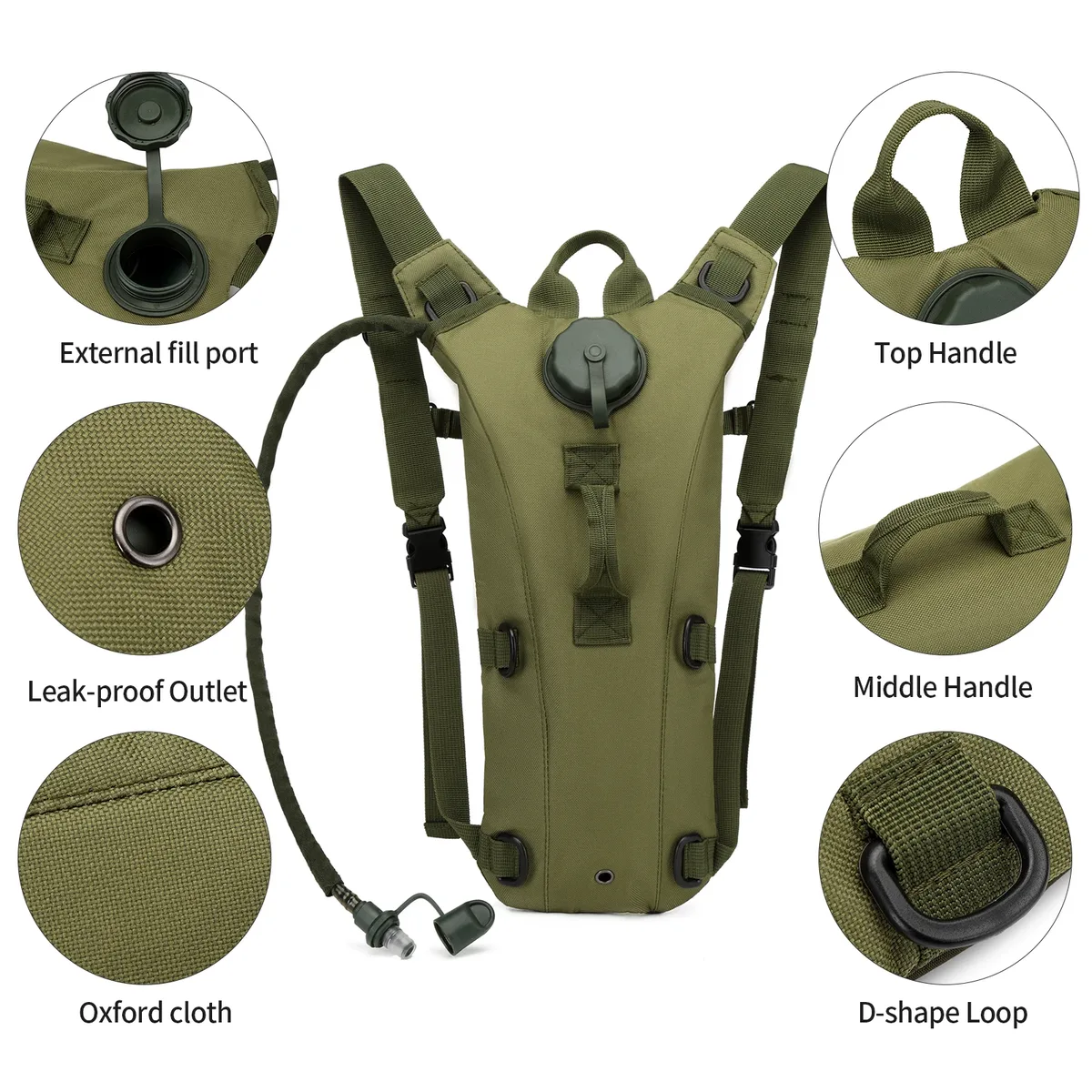 dulwater-sac à dos d'hydratation camel de classe militaire, avec vessie étanche de 3l, pour la course, le jogging et le cyclisme