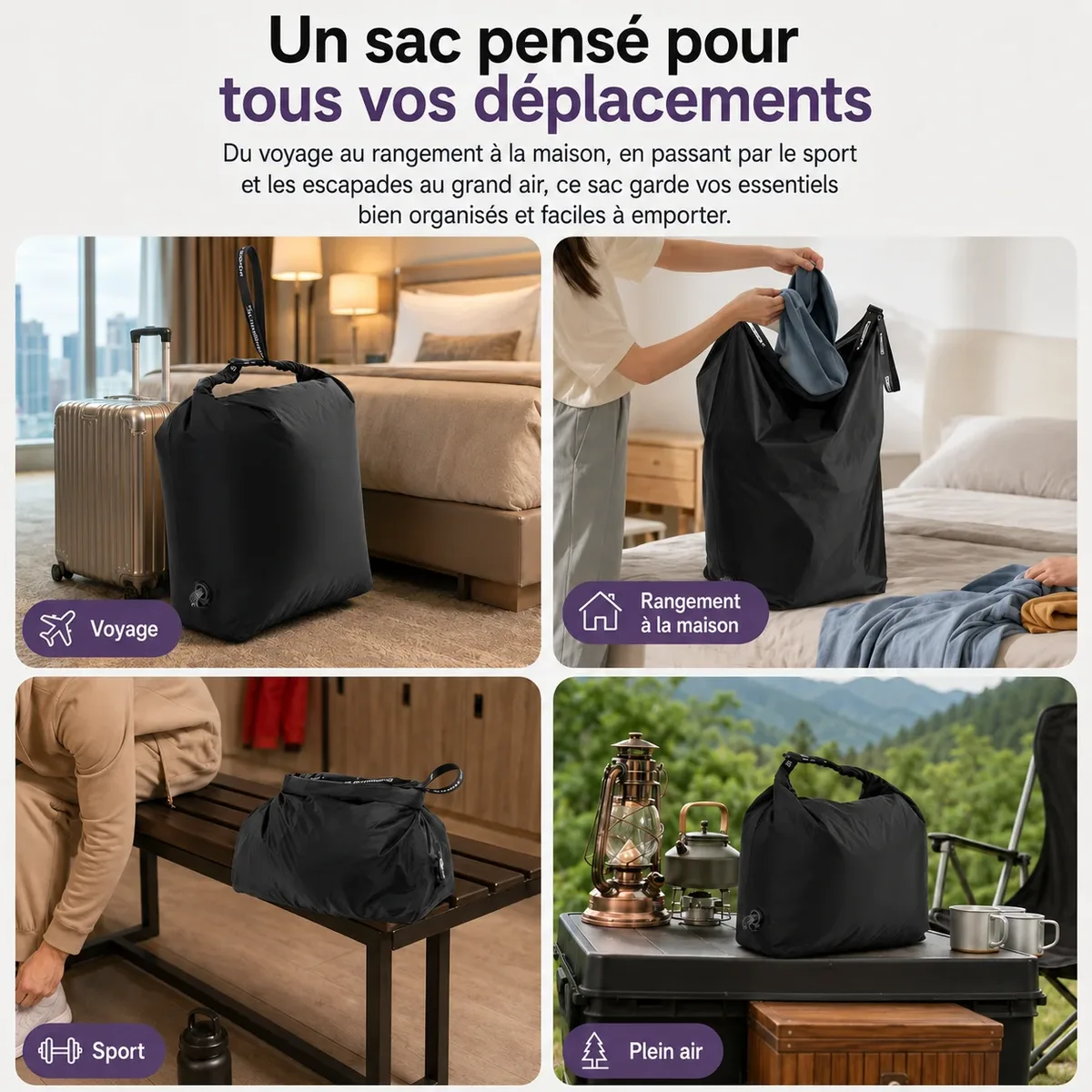 sac de compression sans pompe pour voyage affaires organisateur de vetements pour valise et bagage sac de rangement sous vide voyage gain de place pochette compression
