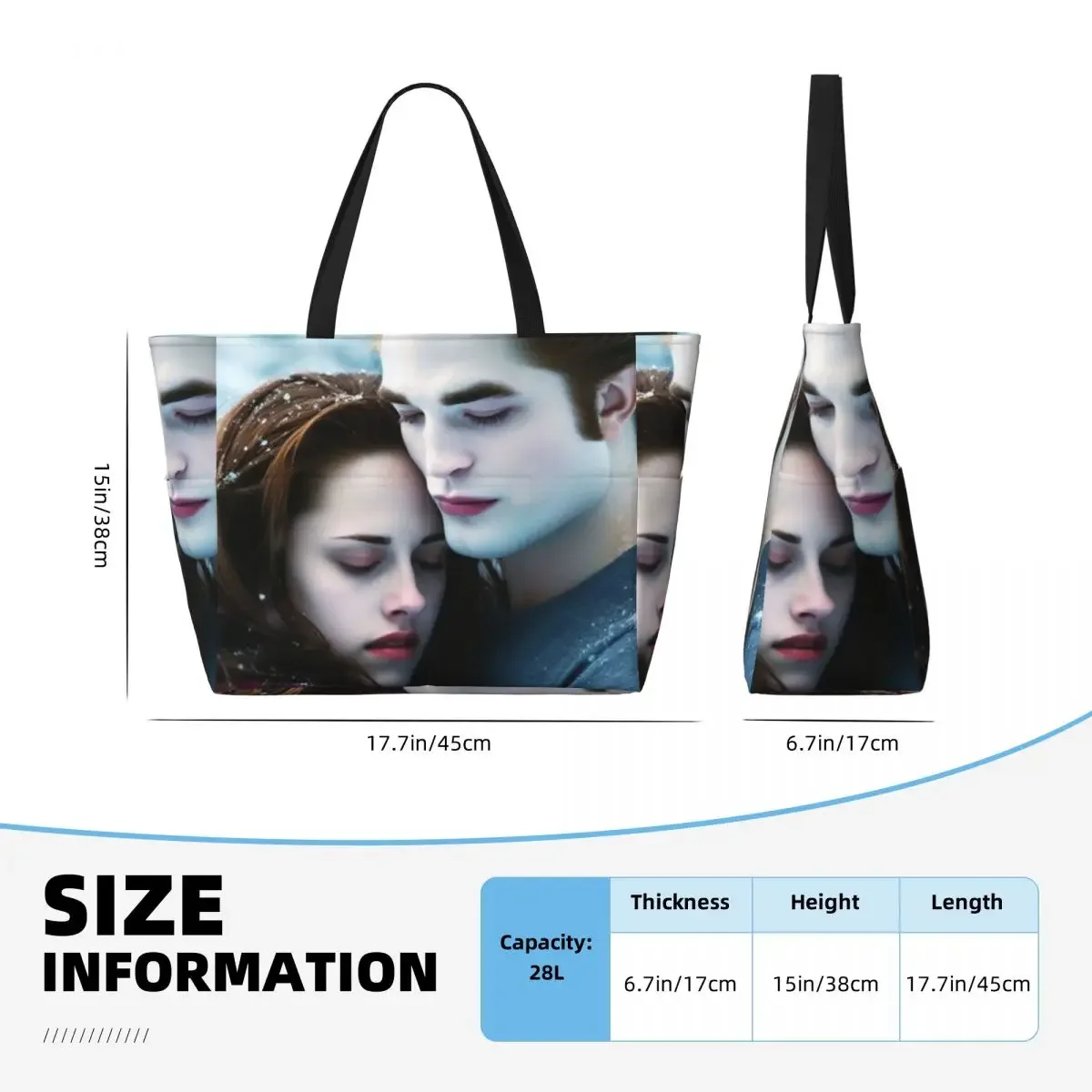 the twilight saga edward cullen beach tote bag sport gym yoga duffle grand sac fourre-tout pour femme sac de voyage sac de fitness