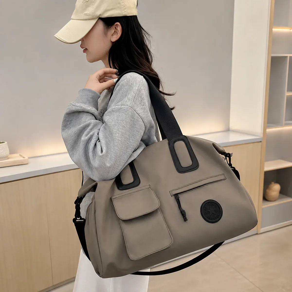 sac de voyage pour femmes, sac fourre-tout de grande capacité, léger et portable, sac de week-end, sac à bandoulière, sac de rangement pour salle de sport et fitness