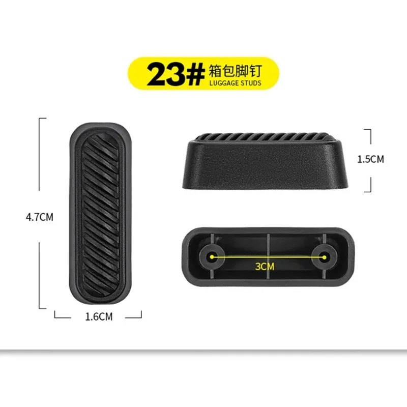 2 pièces remplacement bagages pieds tampons durables valise pieds tampons en plastique bagages goujons valise support