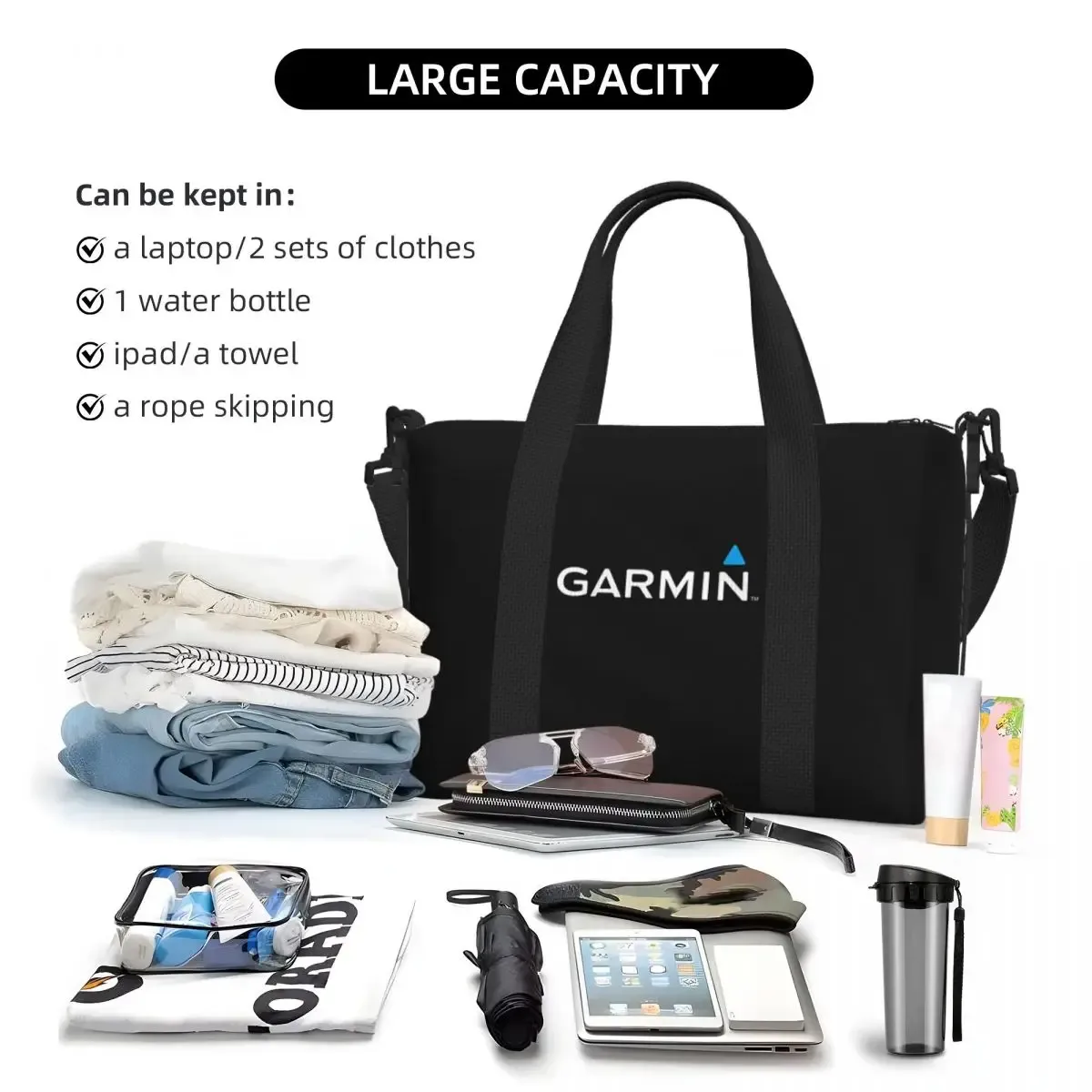 garmin – sac de voyage de plage classique, marchandise originale officielle personnalisée, fourre-tout pour salle de sport, yoga, sac à bandoulière de shopping pour femmes