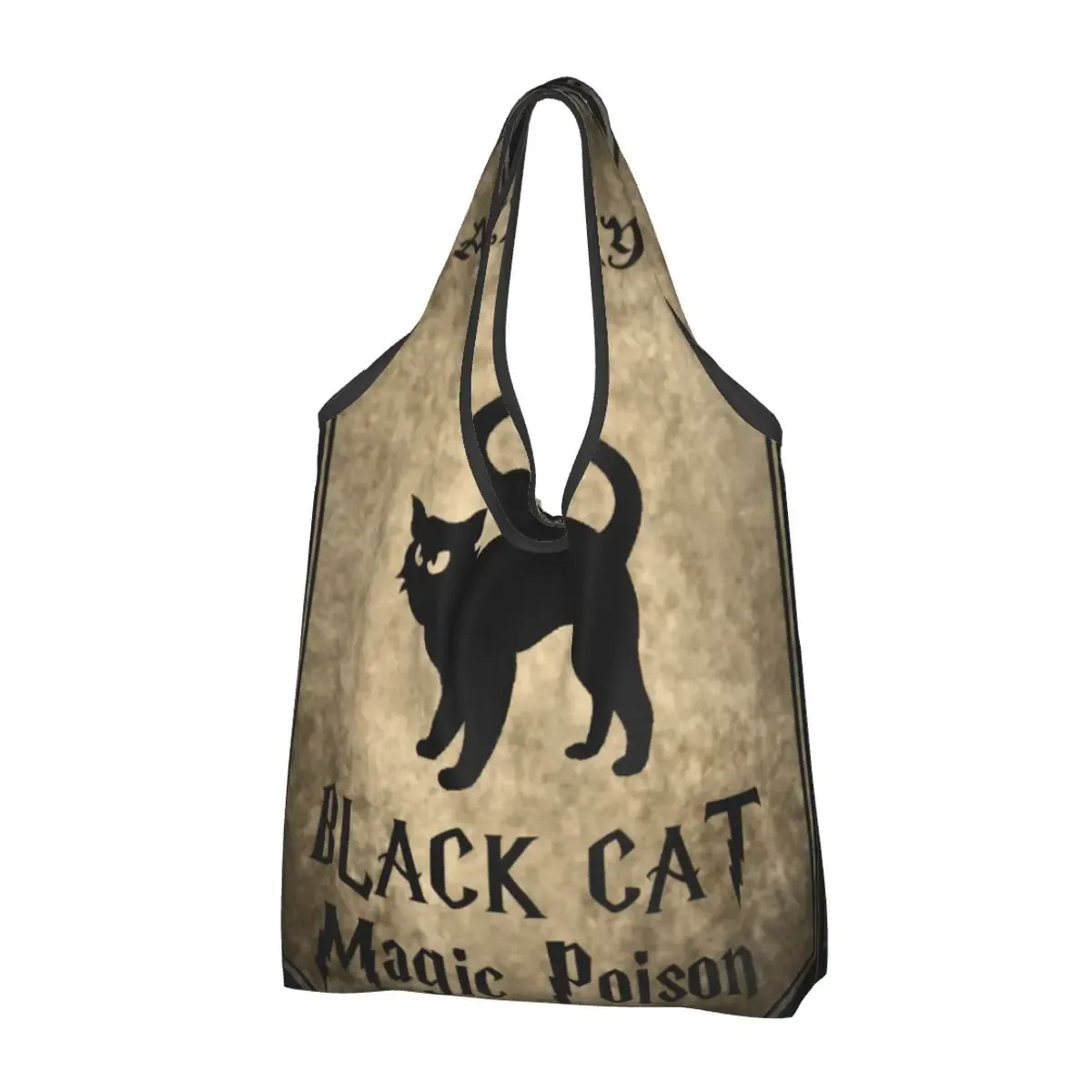 sac à provisions réutilisable personnalisé crow moon pour femme, sac fourre-tout portable, halloween, sorcière effrayant, sacs d'épicerie