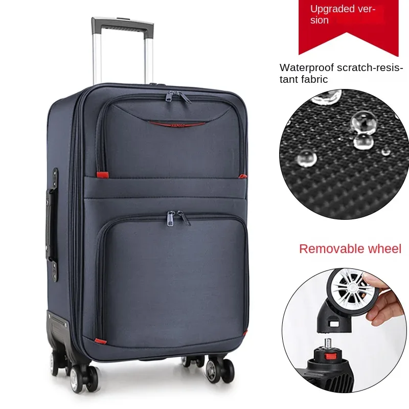 valise de grande capacité avec serrure à combinaison, bagage de voyage embarqué, boîtier de chariot en tissu oxford imperméable de 28 pouces surdimensionné