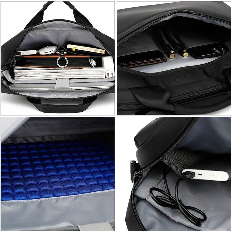 sac à main avec logo personnalisé pour homme, pochette pour ordinateur portable, sac pour ordinateur portable, étanche, travail, affaires, décontracté, étui à bombes, initié, vente en gros