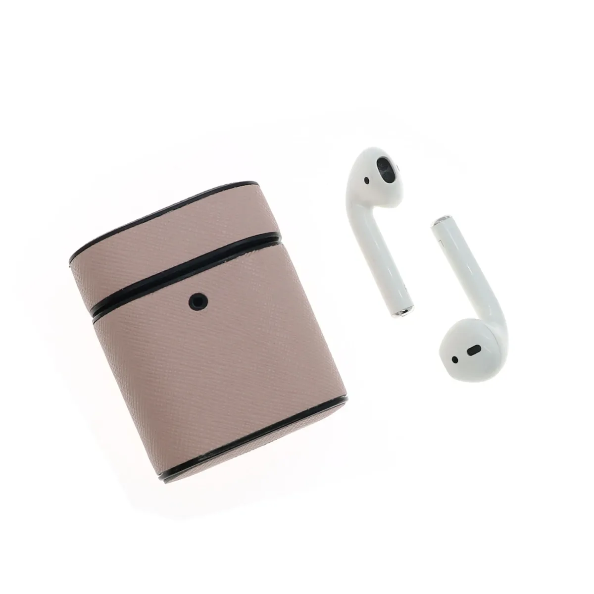 boîte en cuir saffiano personnalisée pour airpods 1/2 pro, housse de protection pour écouteurs apple air pods 2 pro
