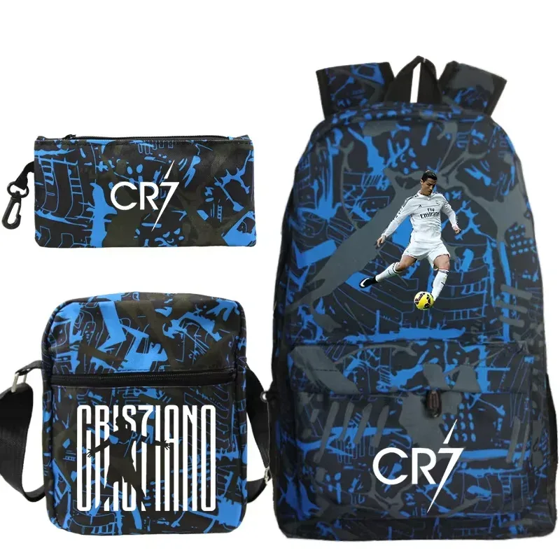 nouveaux sacs à dos cr7 3 pièces, style simple, légers, pour garçons et filles, sacs d'école, grande capacité, sacs à dos pour ordinateur portable pour adolescents, femmes et hommes, sacs de voyage