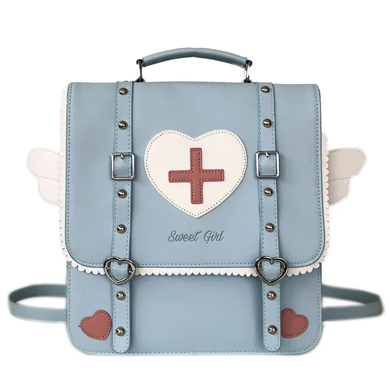 sac à dos mignon de style japonais lolita pour jeunes filles, sac d'école uniforme kawaii, petit sac de voyage, sac à dos à ailes, sac à main ita pour femmes