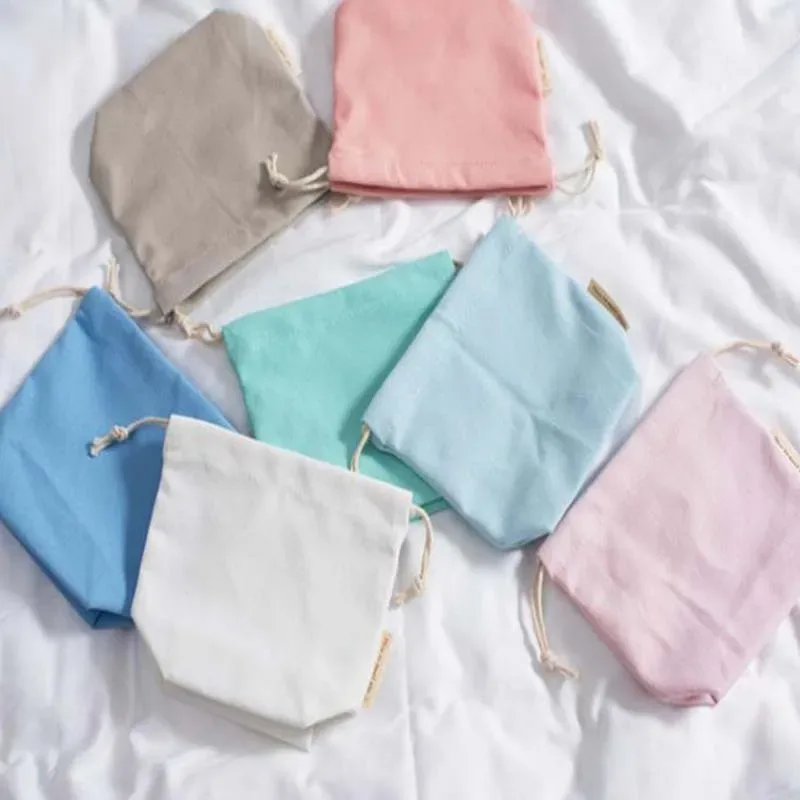 sacs à provisions en toile réutilisables pour femmes, sac de rangement de voyage, fourre-tout en coton, poudres à bijoux, poches à soupe, proximité solide, 27x20cm