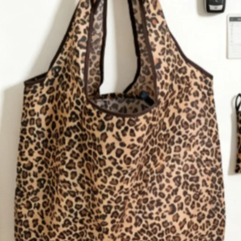 sac de courses pliable en nylon de taille moyenne, sac à main léger et imperméable à porter à l'épaule, sac fourre-tout réutilisable et écologique